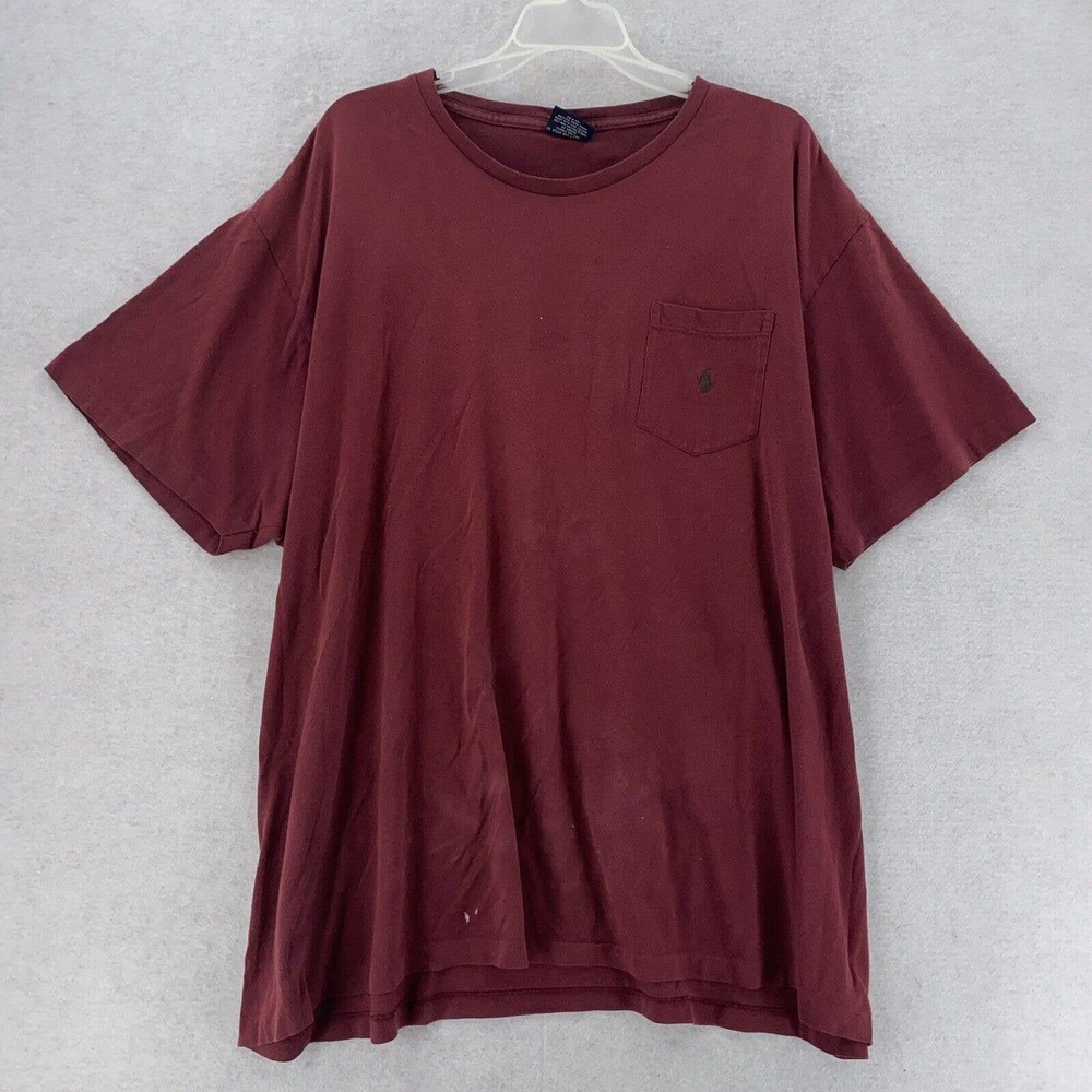 Polo Ralph Lauren Shirt Mens XXL Single‎ Stitch Pocket-T USA 80s BLEACH SPOTS